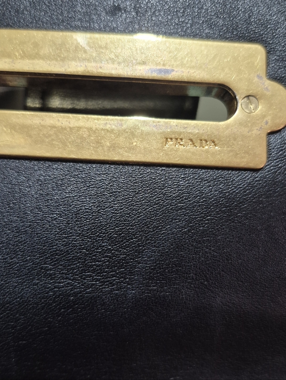 Prada Black Leather Crossbody with Gold Chain - Picture 5 of 10